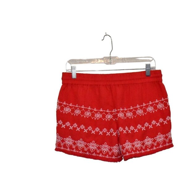Loft Boho Linen Pull On Tassel Tie Fringe Embroidered Shorts Size XS - Picture 2 of 14